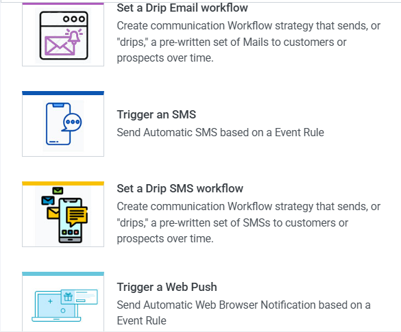 Plumb5 create an automation template picker showing Onboarding, Abandon Cart, Post Purchase, Winback and Anniversary journey templates