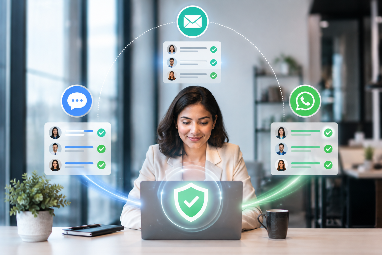 Unified validation across email, SMS and WhatsApp contacts