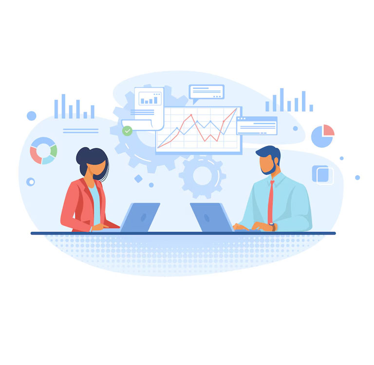 Business professionals using the Best Customer Engagement Platform to analyze data and improve client interactions.