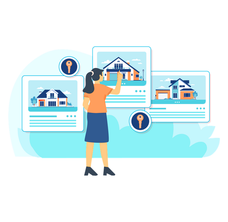 Woman browsing property listings, representing the Best Lead Generation For Realtors to attract potential buyers.