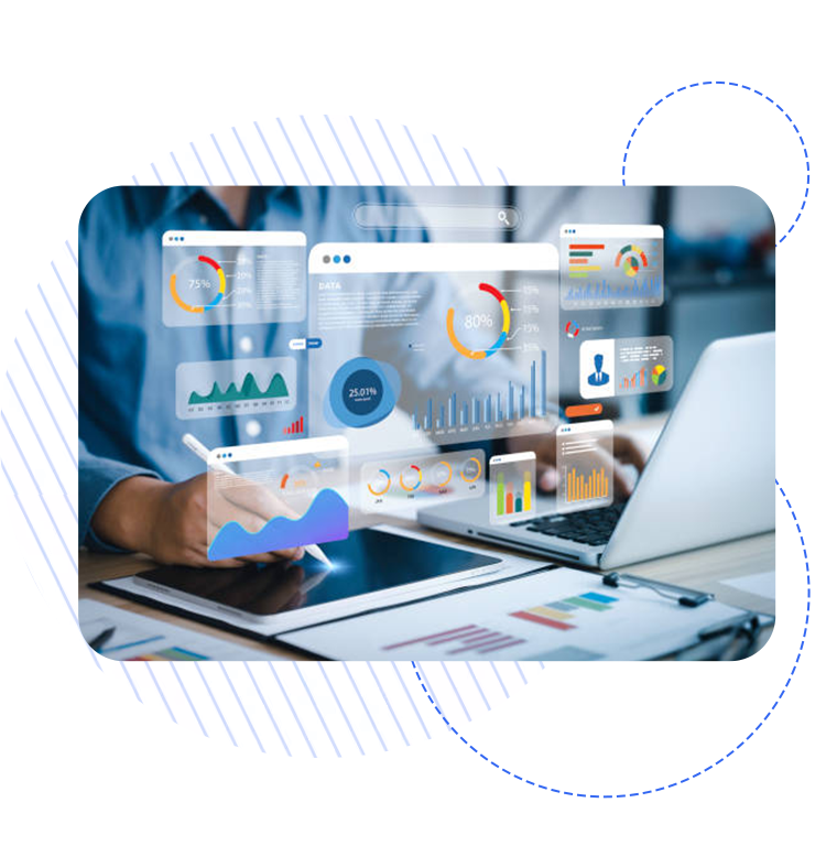 Digital dashboard displaying analytics and data from the Best Real Estate Lead Generation Websites.